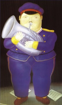 Fernando Botero Painting - Musician Fernando Botero